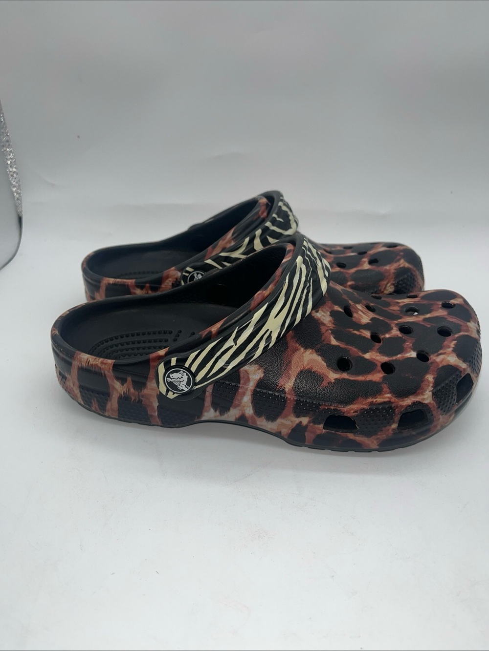 Crocs Classic Animal Remix Clog 207840-0ZR LEOPARD Zebra Men’s Sz 4 Women’s 6